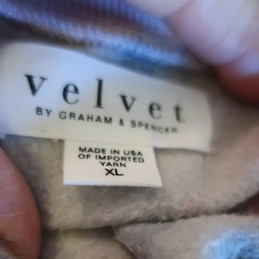 Womens Velvet by Graham Spencer Pink Blue White Jody Tie Dye Sweatshirt Top XL * - Picture 7 of 7